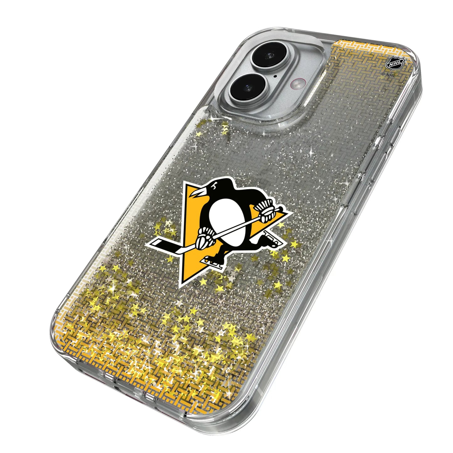 Pittsburgh Penguins Linen Glitter Phone Case for Apple iPhone