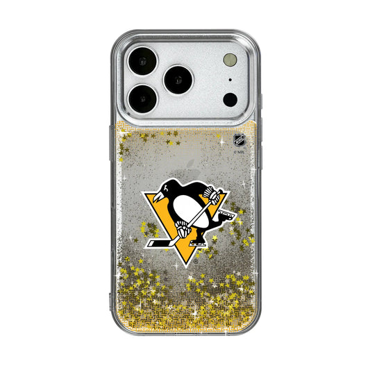 Pittsburgh Penguins Linen Glitter Phone Case for Apple iPhone