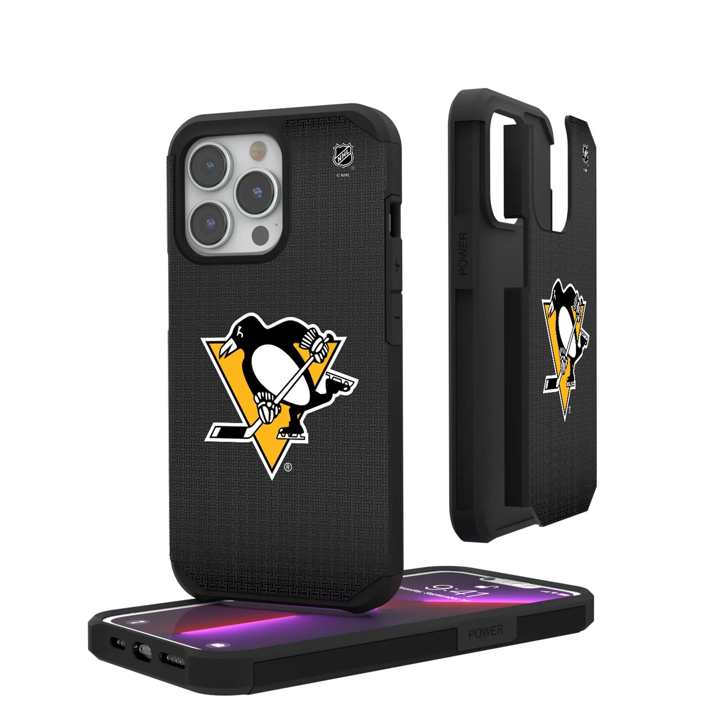 Pittsburgh Penguins Linen Rugged Phone Case for Apple iPhone
