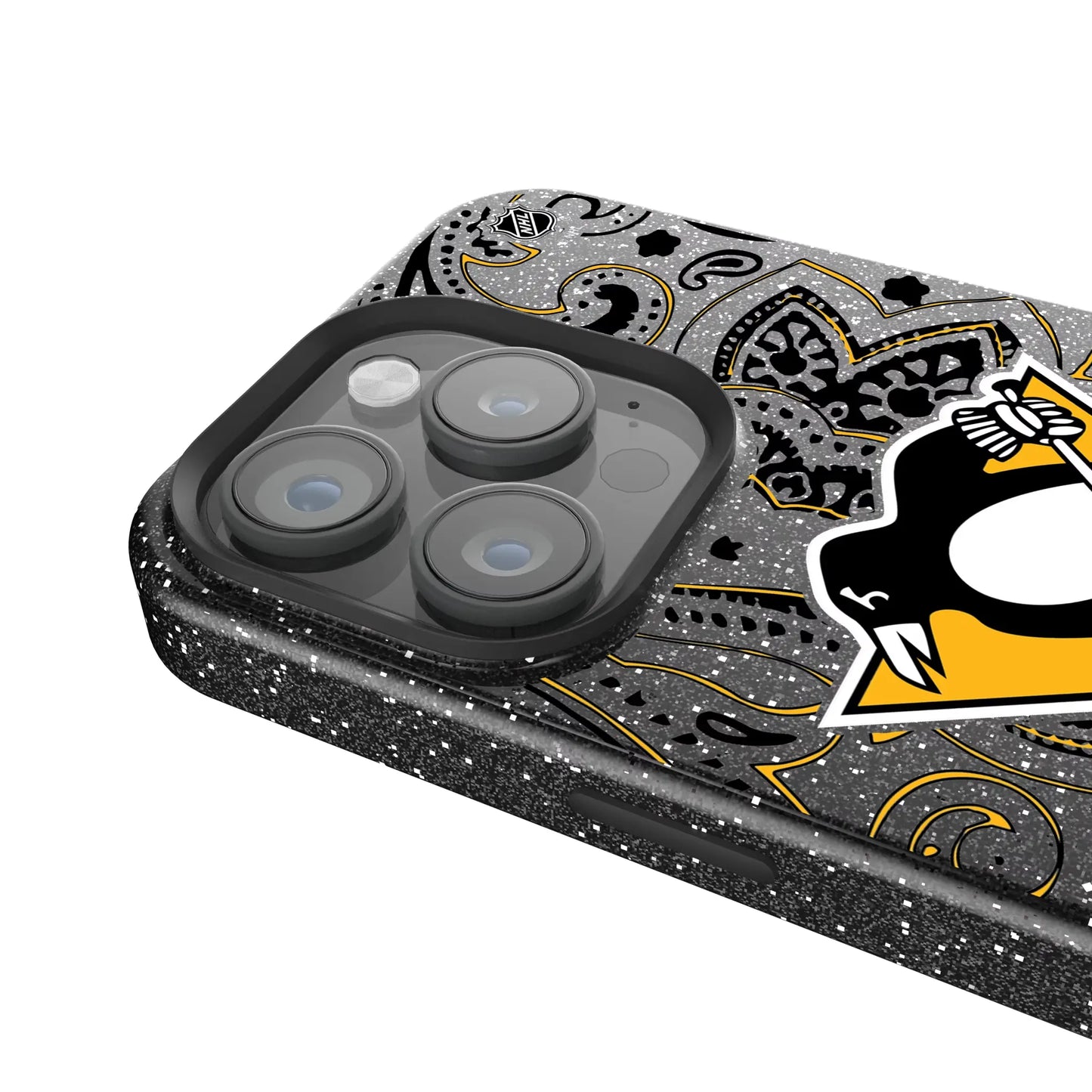 Pittsburgh Penguins Paisley Black Bling Phone Case for Apple iPhone