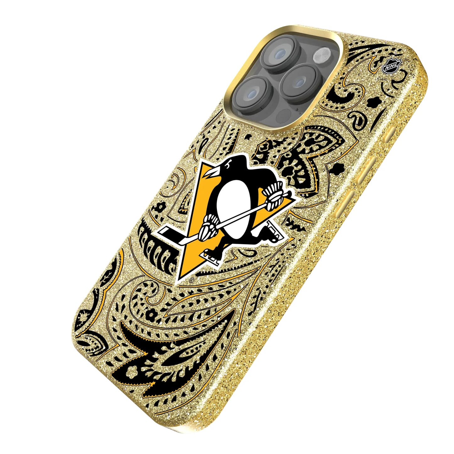 Pittsburgh Penguins Paisley Bling Phone Case for Apple iPhone