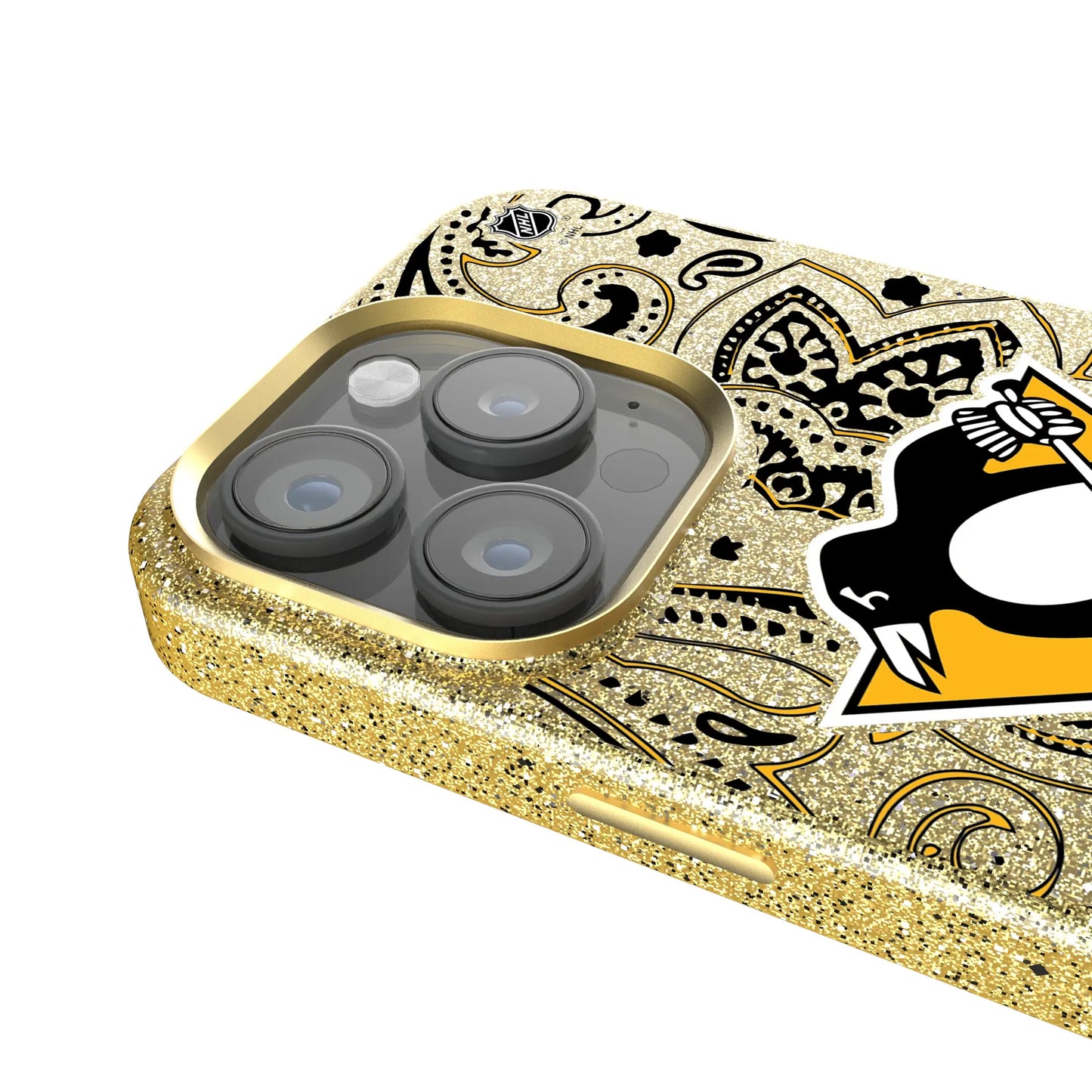 Pittsburgh Penguins Paisley Bling Phone Case for Apple iPhone