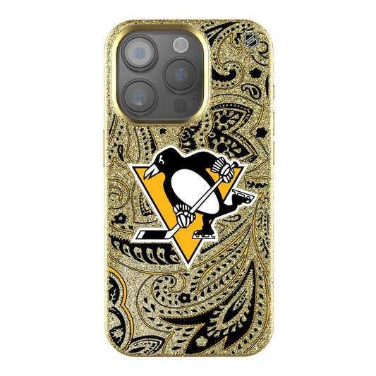 Pittsburgh Penguins Paisley Bling Phone Case for Apple iPhone