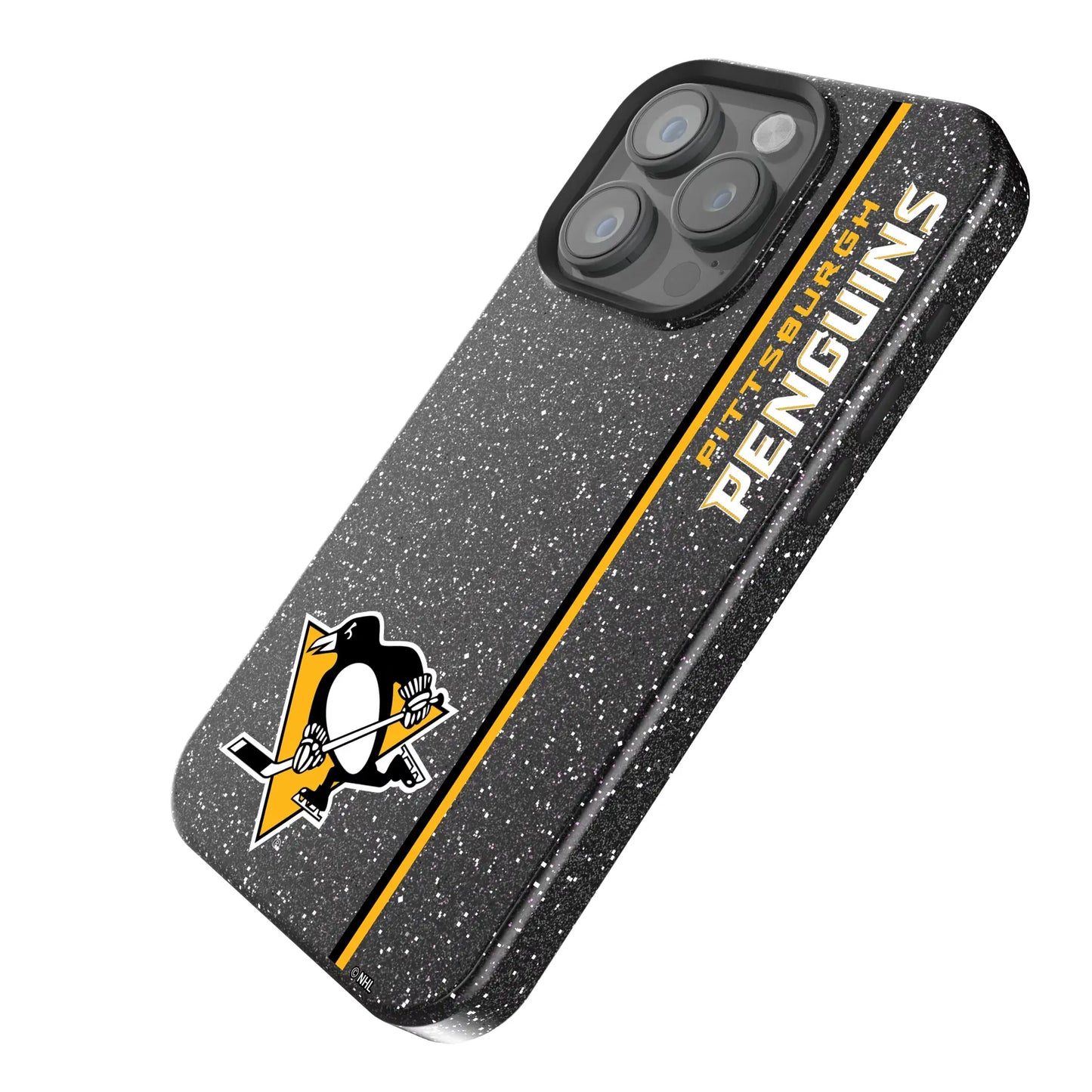 Pittsburgh Penguins Sidebar Black Bling Phone Case for Apple iPhone