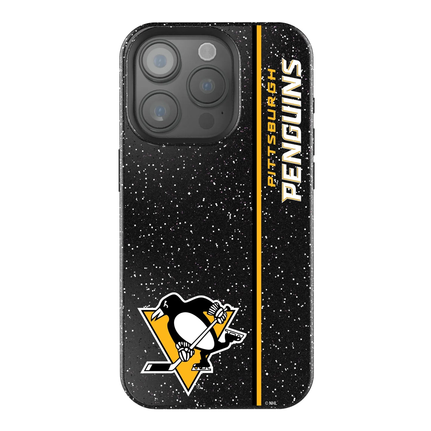 Pittsburgh Penguins Sidebar Black Bling Phone Case for Apple iPhone