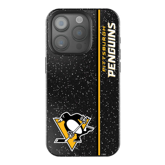 Pittsburgh Penguins Sidebar Black Bling Phone Case for Apple iPhone