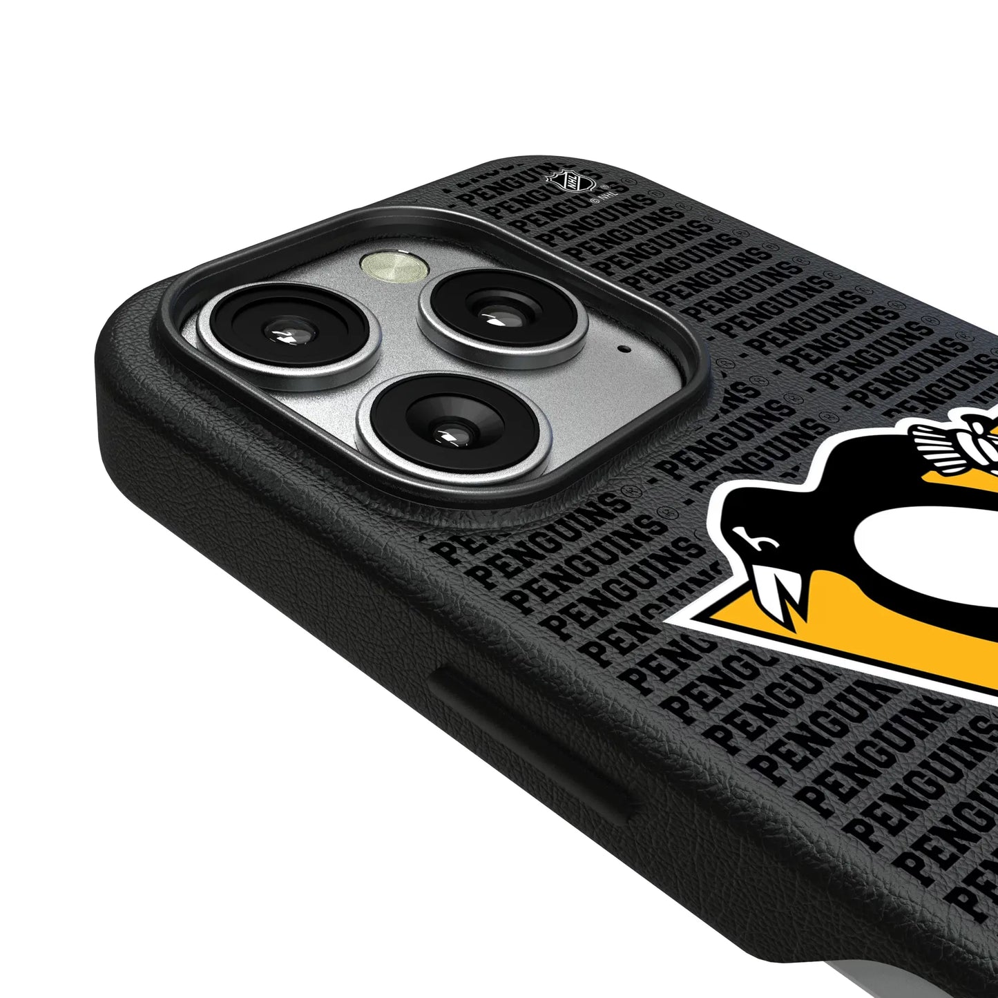 Pittsburgh Penguins Text Backdrop MagSafe Compatible Phone Case for Apple iPhone