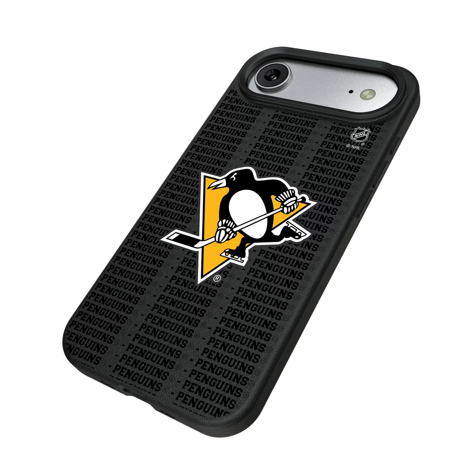Pittsburgh Penguins Text Backdrop MagSafe Compatible Phone Case for Apple iPhone