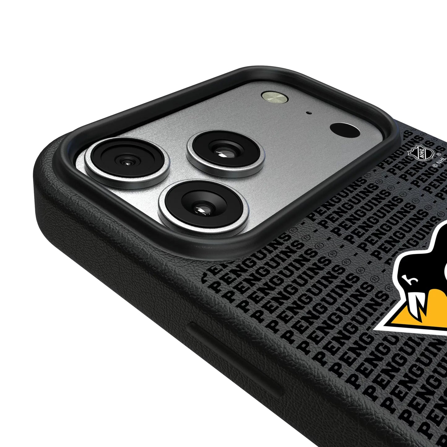 Pittsburgh Penguins Text Backdrop MagSafe Compatible Phone Case for Apple iPhone