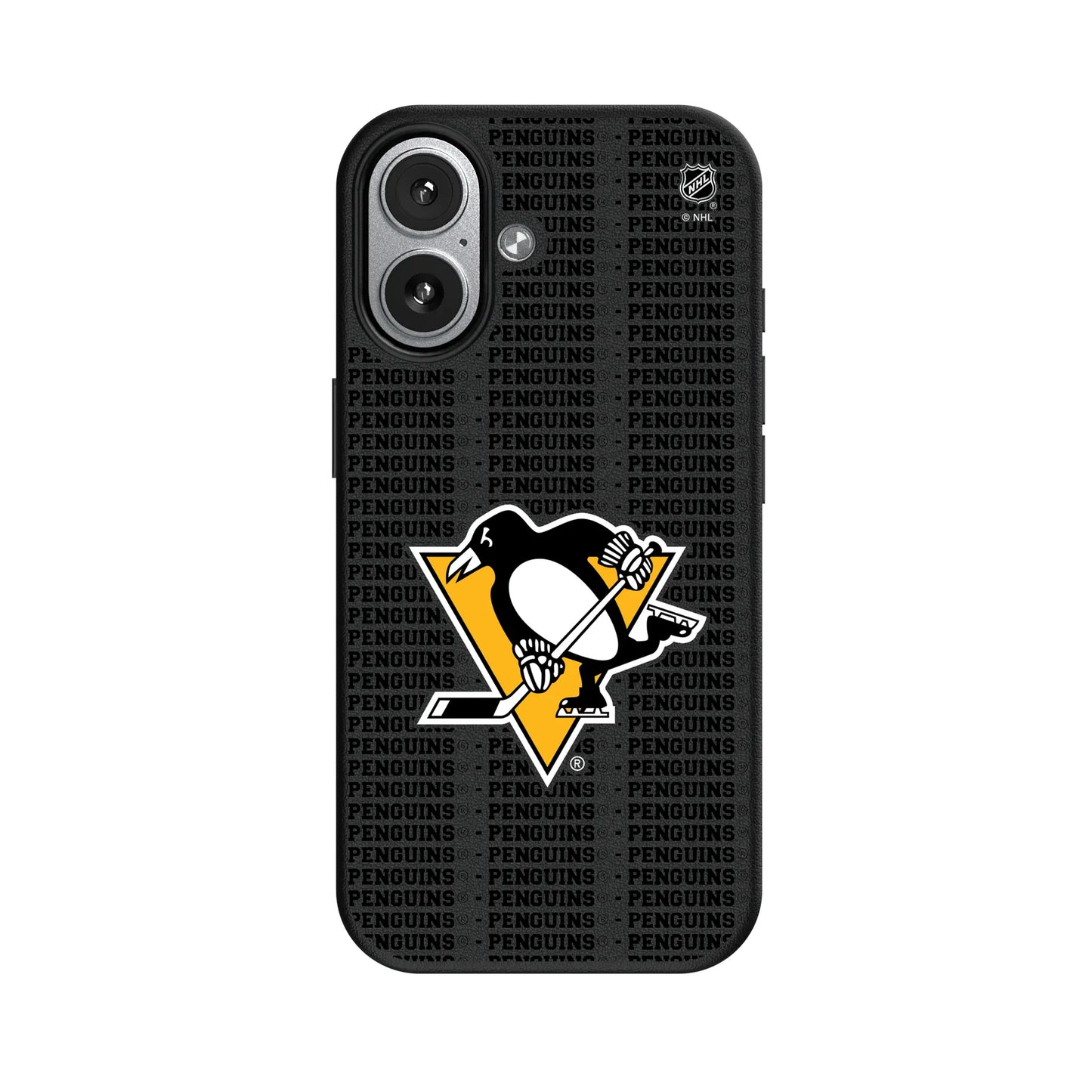 Pittsburgh Penguins Text Backdrop MagSafe Compatible Phone Case for Apple iPhone