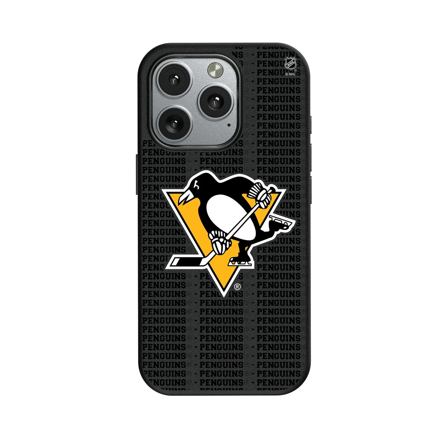 Pittsburgh Penguins Text Backdrop MagSafe Compatible Phone Case for Apple iPhone