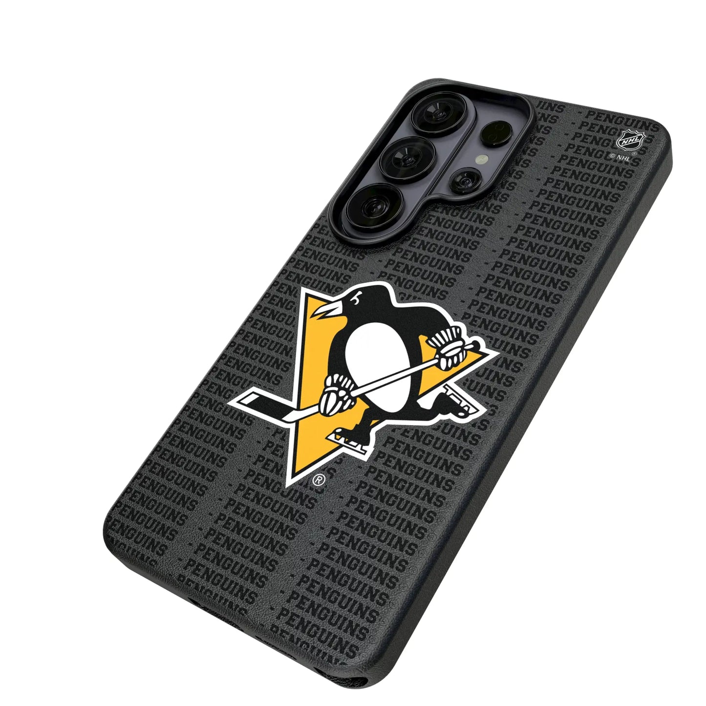 Pittsburgh Penguins Text Backdrop MagSafe Compatible Phone Case for Samsung Galaxy