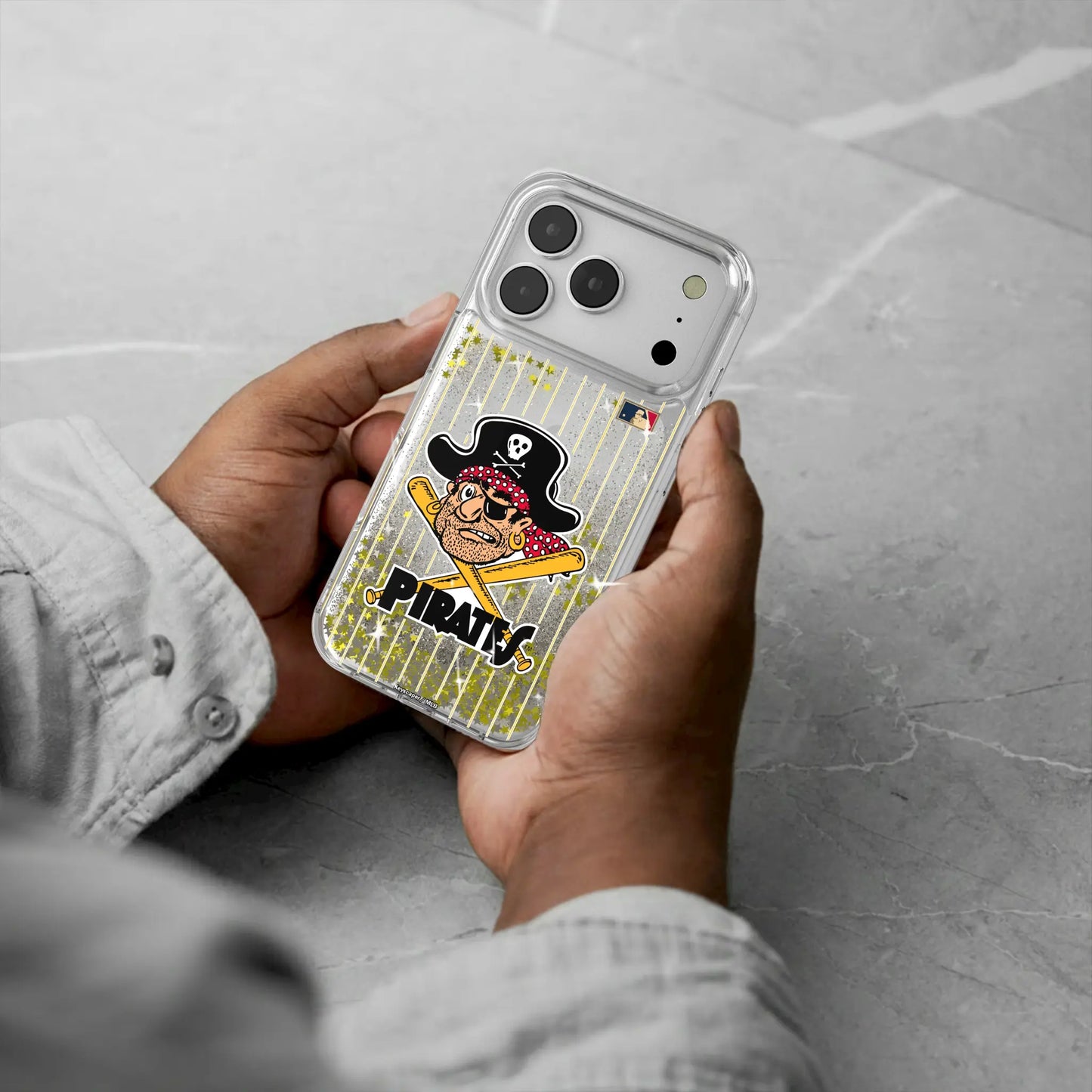 Pittsburgh Pirates 1958-1966 - Cooperstown Collection Pinstripe Glitter Phone Case for Apple iPhone