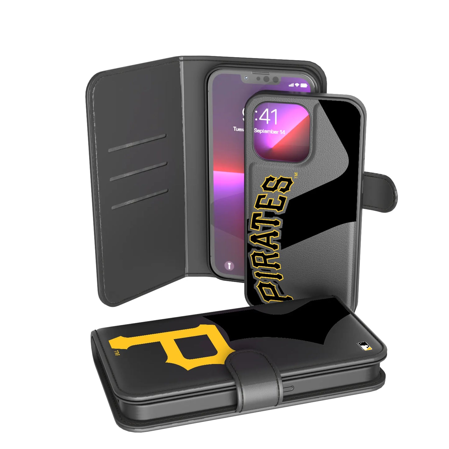 Pittsburgh Pirates Monocolor Tilt Wallet Phone Case for Apple iPhone