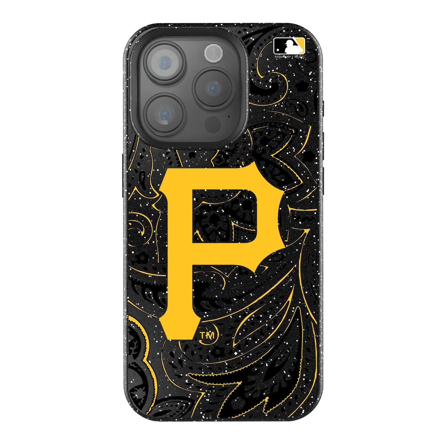 Pittsburgh Pirates Paisley Black Bling Phone Case for Apple iPhone