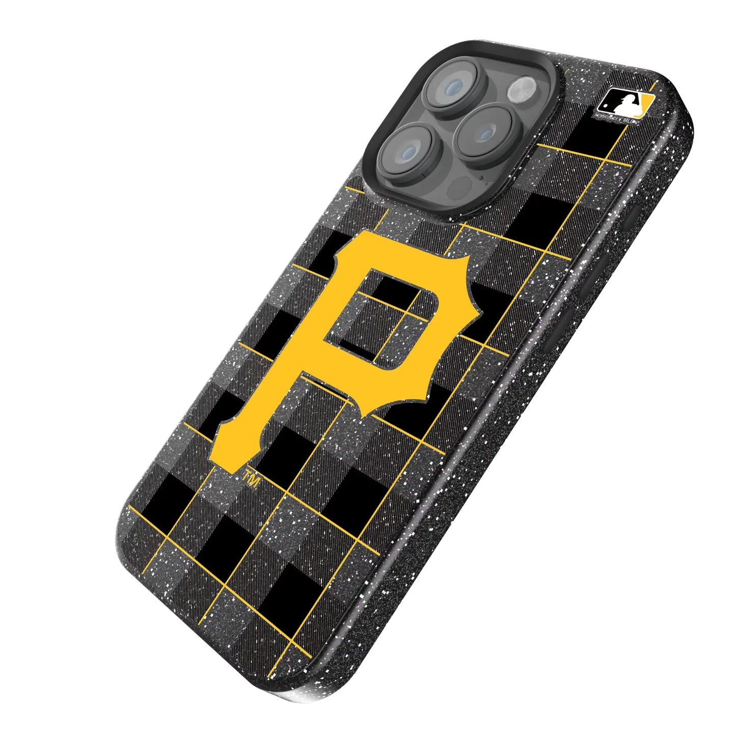 Pittsburgh Pirates Plaid Black Bling Phone Case for Apple iPhone