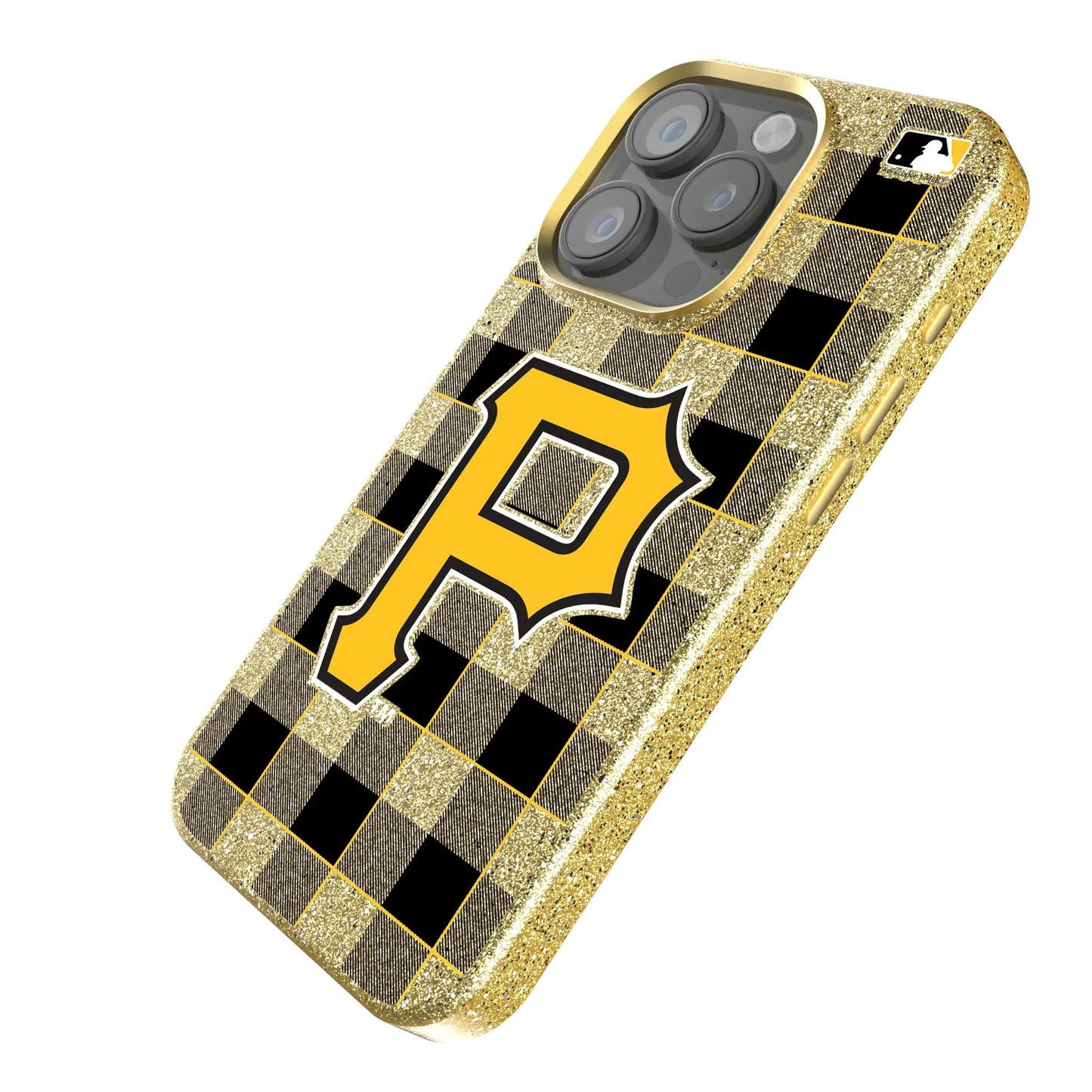 Pittsburgh Pirates Plaid Bling Phone Case for Apple iPhone
