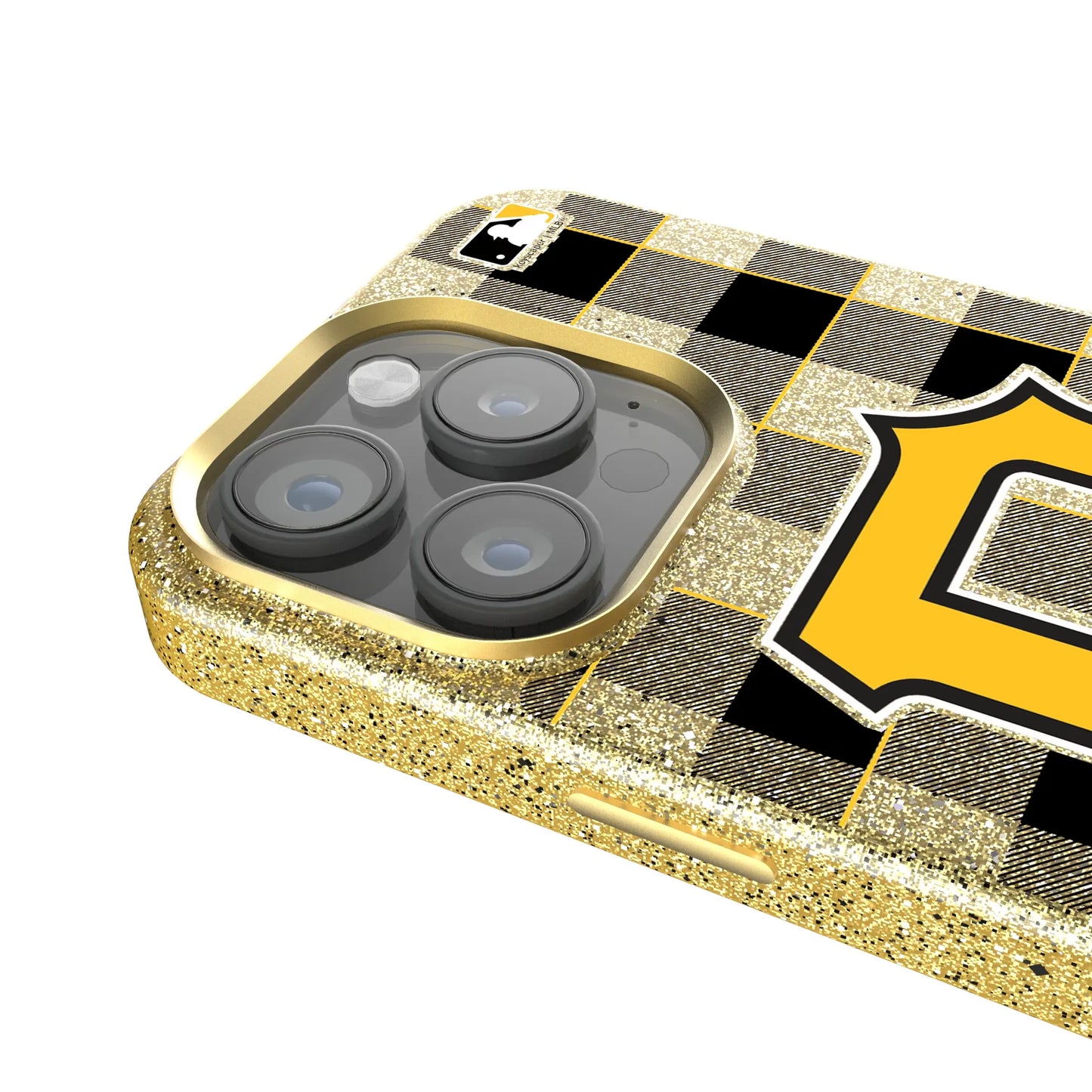 Pittsburgh Pirates Plaid Bling Phone Case for Apple iPhone
