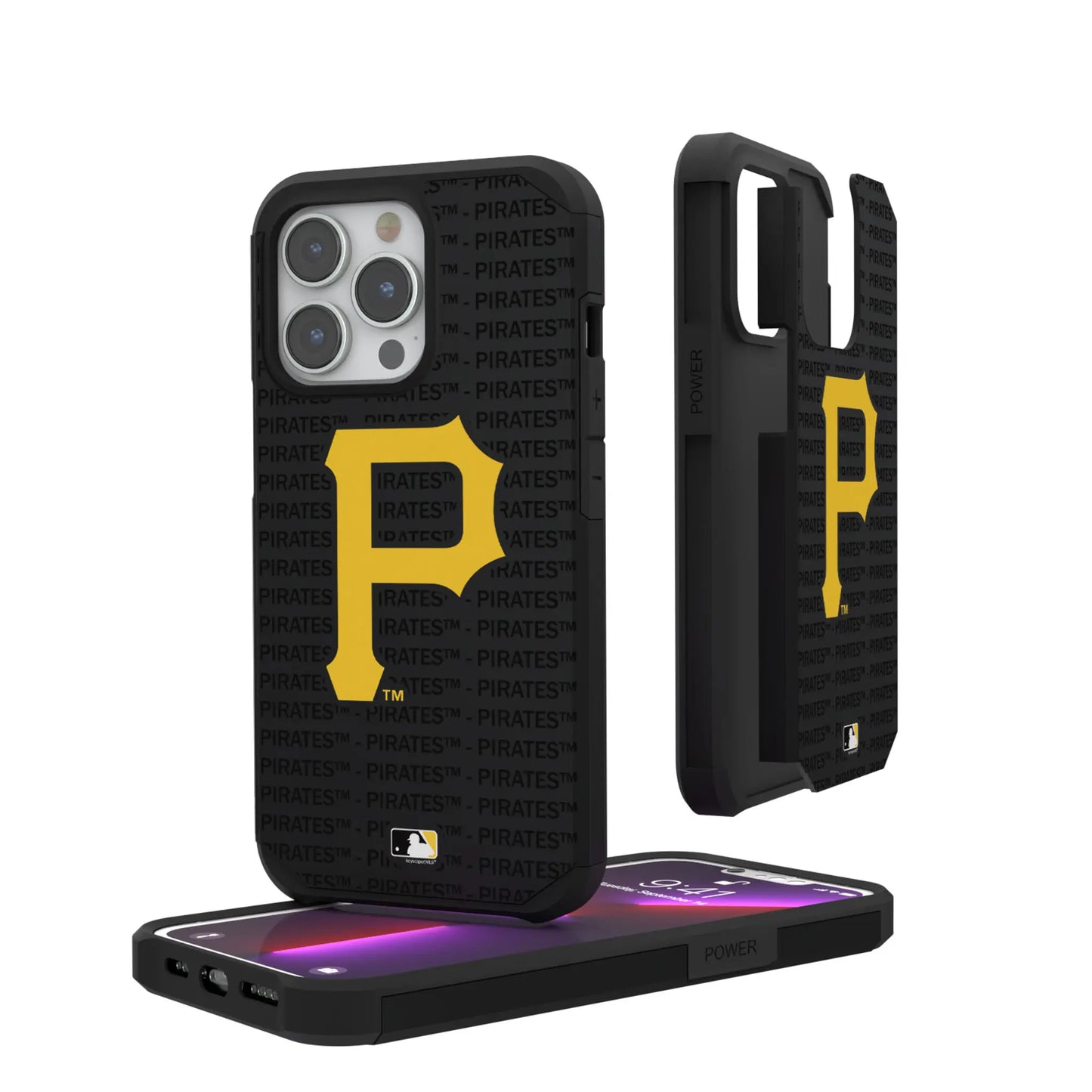 Pittsburgh Pirates Text Backdrop Rugged Phone Case for Apple iPhone