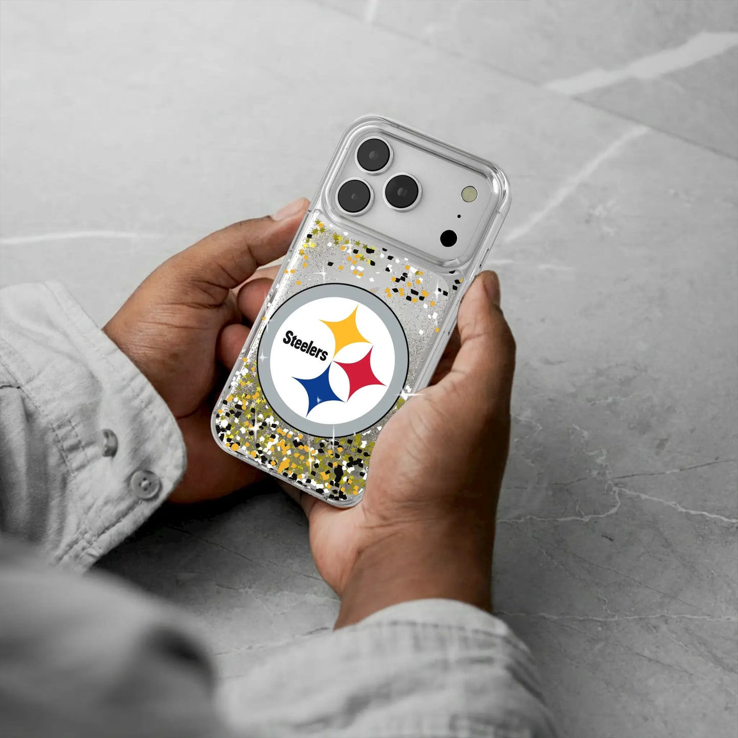Pittsburgh Steelers Confetti Glitter Phone Case for Apple iPhone