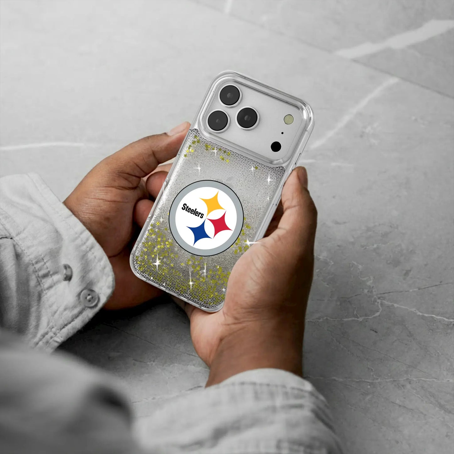 Pittsburgh Steelers Linen Glitter Phone Case for Apple iPhone