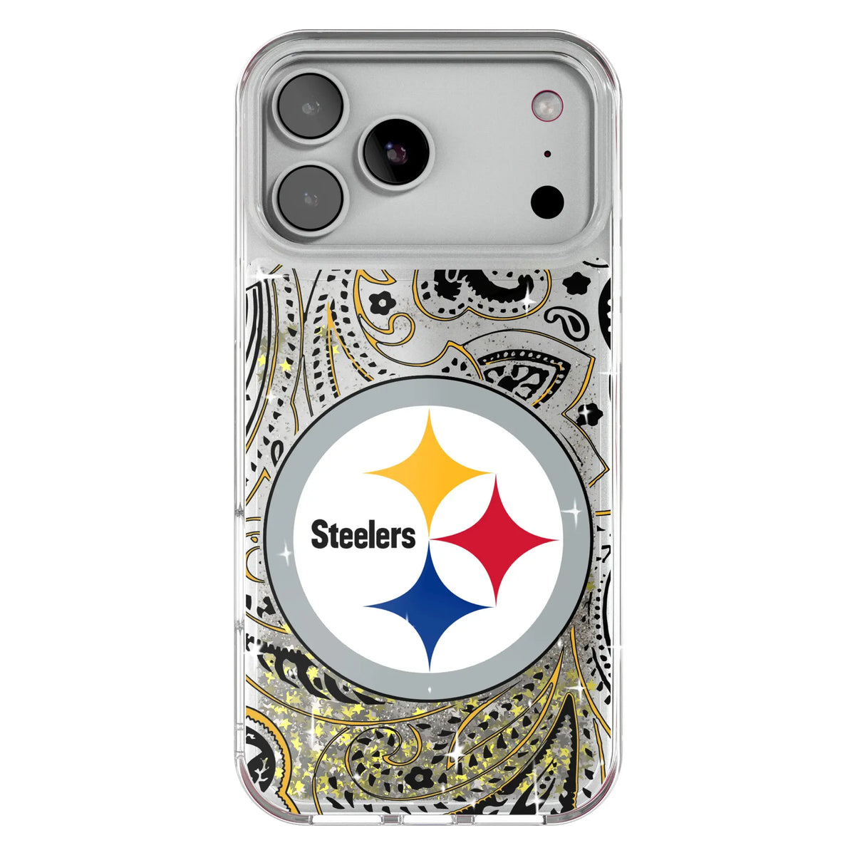 Pittsburgh Steelers Paisley Glitter Phone Case for Apple iPhone