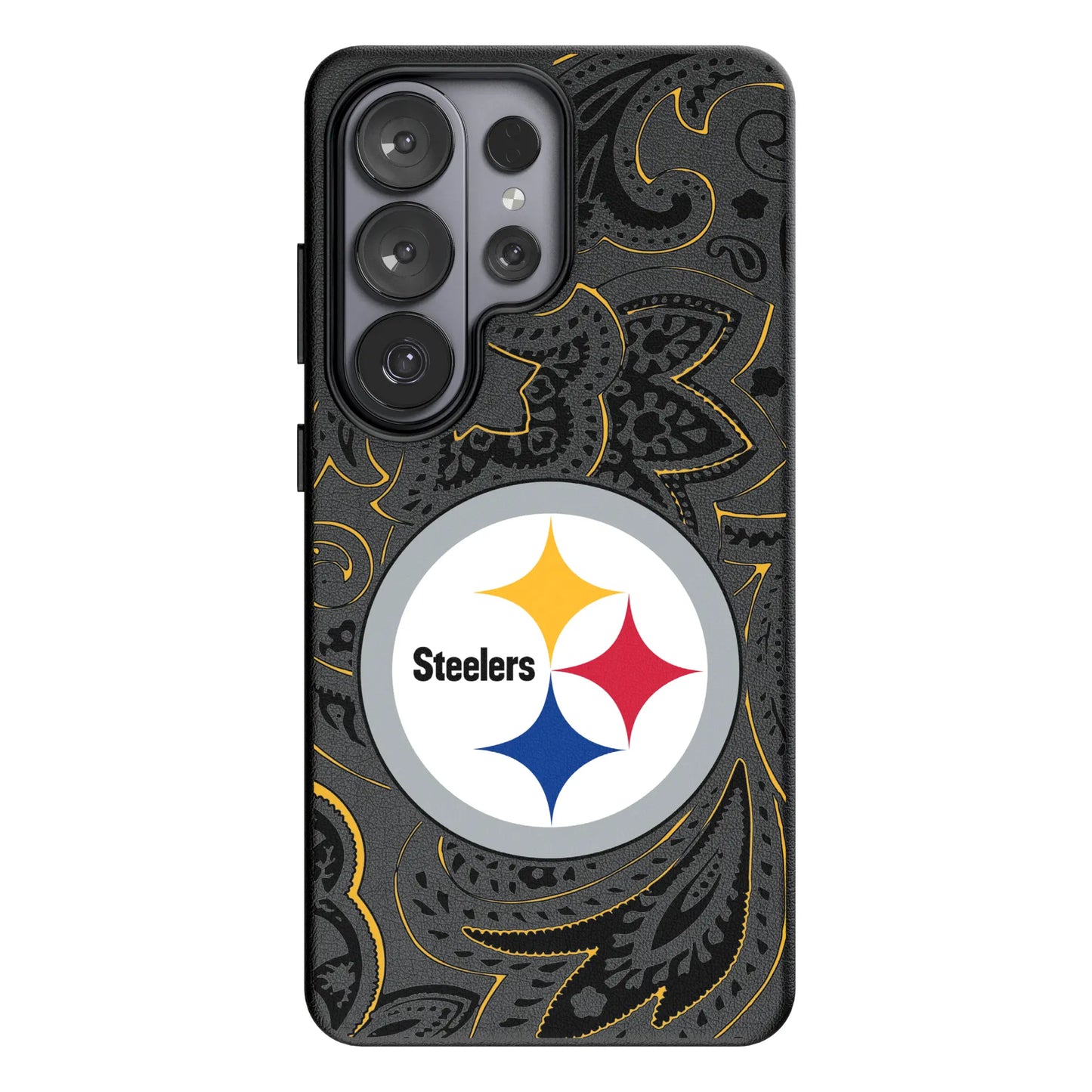 Pittsburgh Steelers Paisley MagSafe Compatible Phone Case for Samsung Galaxy