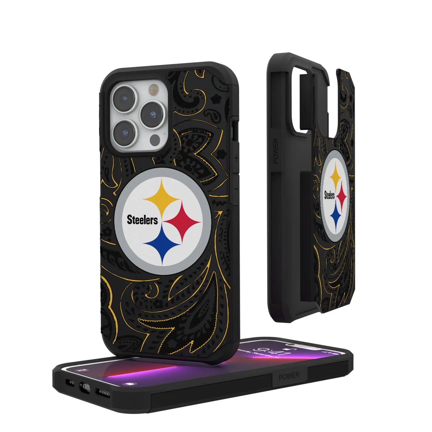 Pittsburgh Steelers Paisley Rugged Phone Case for Apple iPhone
