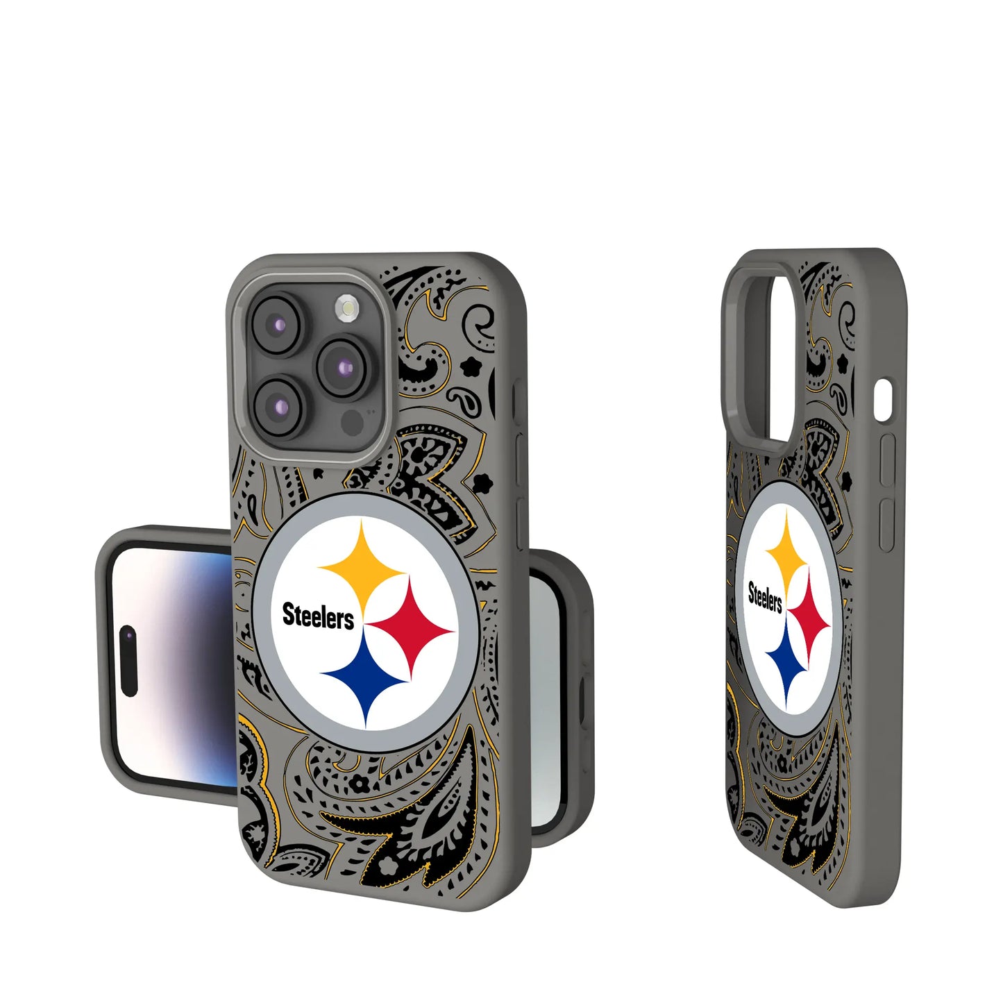 Pittsburgh Steelers Paisley Soft Touch Phone Case for Apple iPhone