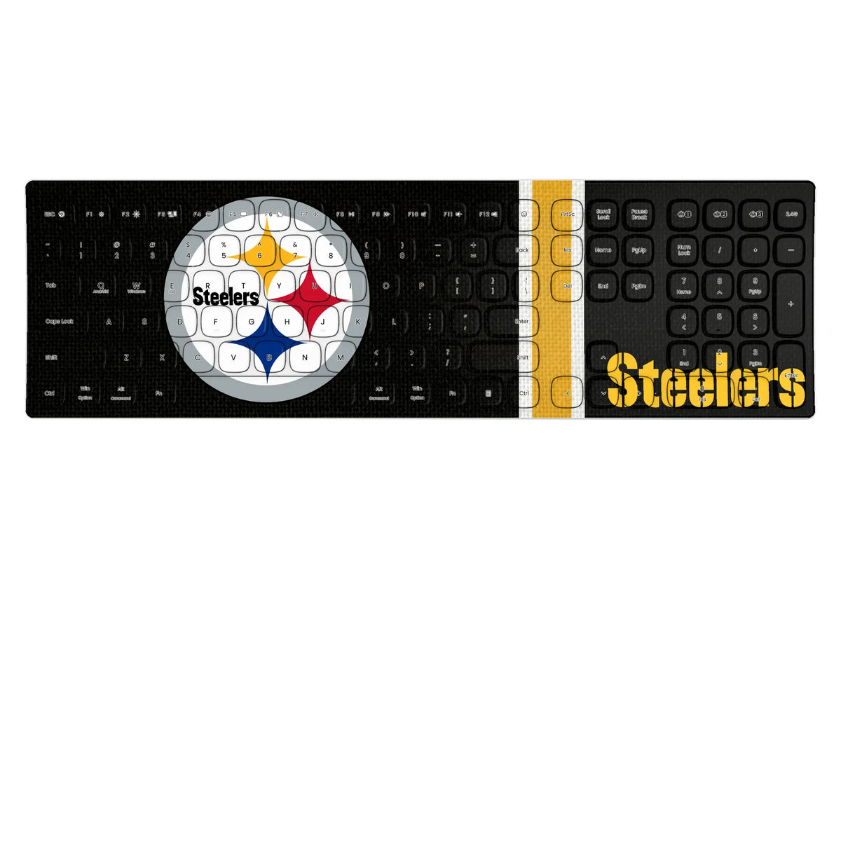 Pittsburgh Steelers Stripe Curved Wireless Keyboard