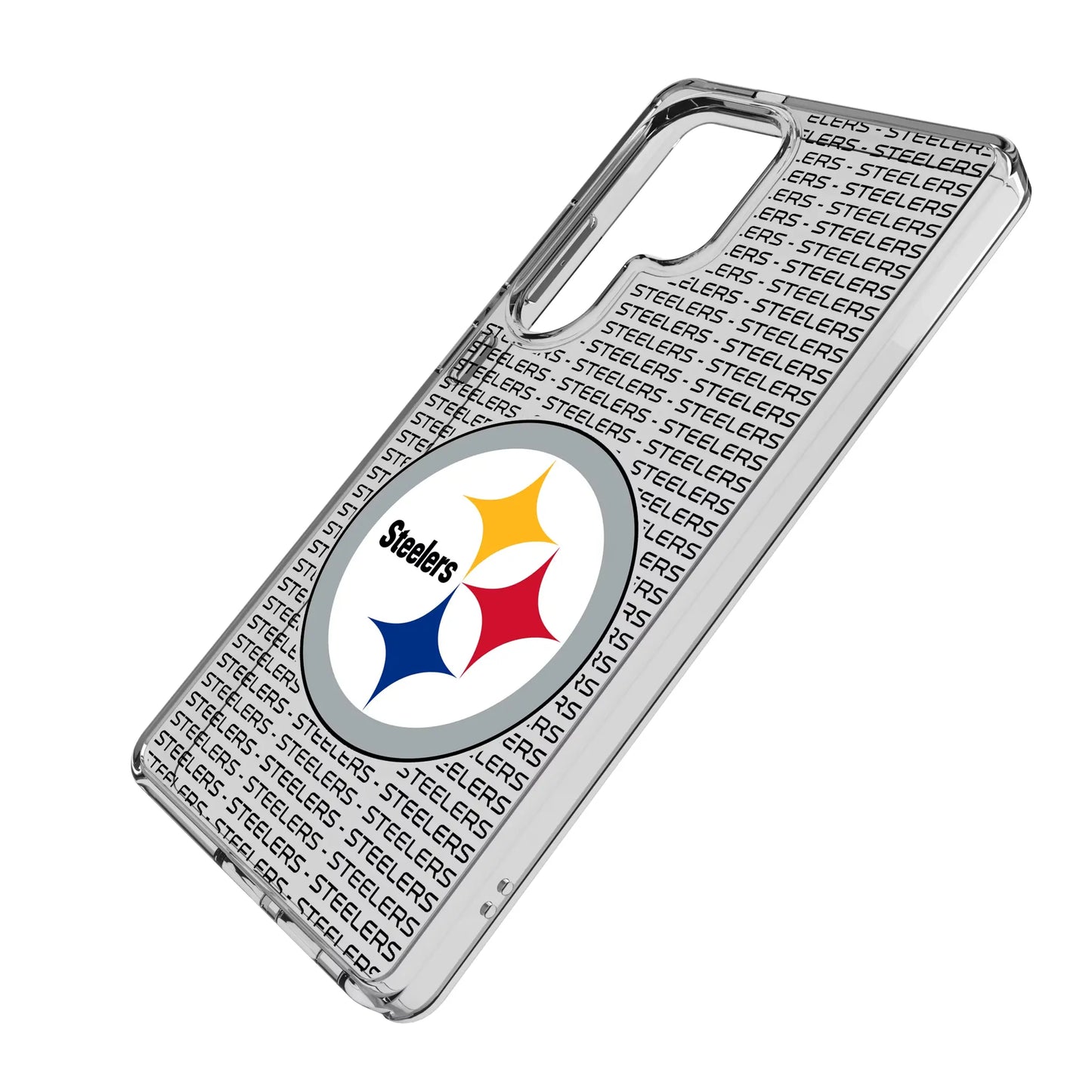 Pittsburgh Steelers Text Backdrop Clear Phone Case for Samsung Galaxy
