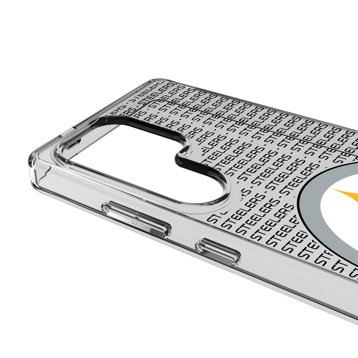 Pittsburgh Steelers Text Backdrop Clear Phone Case for Samsung Galaxy