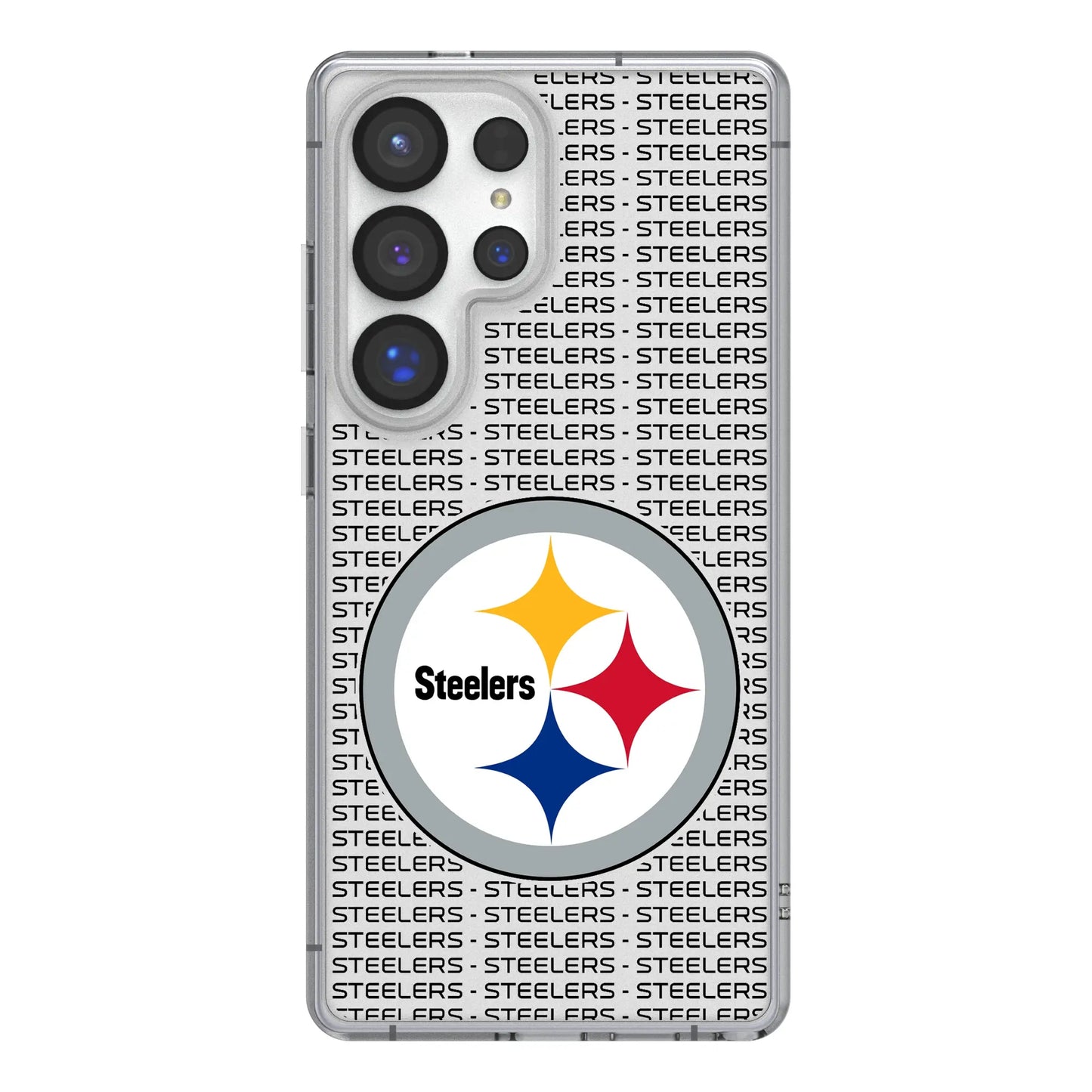 Pittsburgh Steelers Text Backdrop Clear Phone Case for Samsung Galaxy