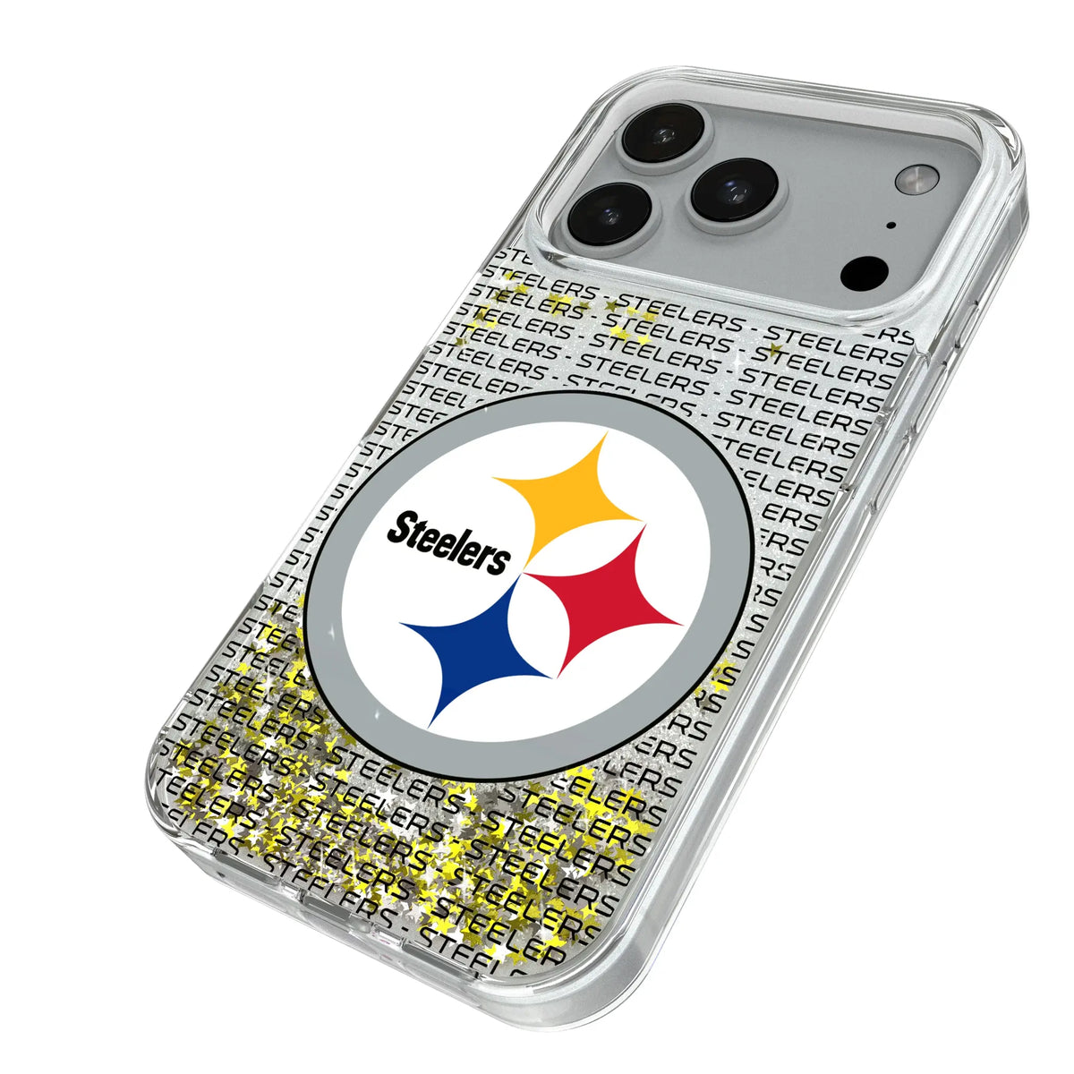 Pittsburgh Steelers Text Backdrop Glitter Phone Case for Apple iPhone