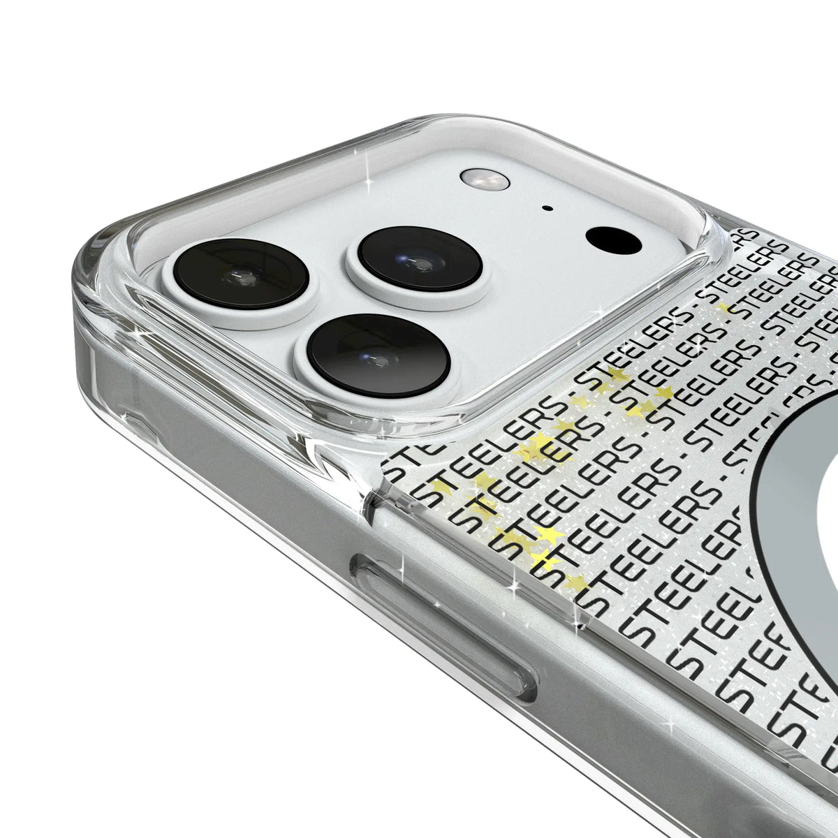 Pittsburgh Steelers Text Backdrop Glitter Phone Case for Apple iPhone