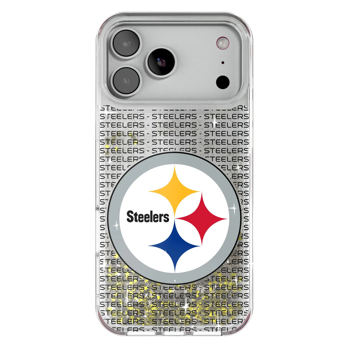 Pittsburgh Steelers Text Backdrop Glitter Phone Case for Apple iPhone