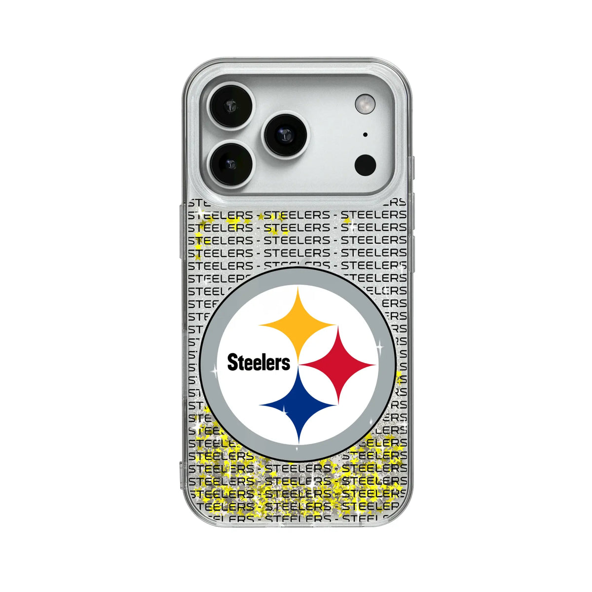Pittsburgh Steelers Text Backdrop Glitter Phone Case for Apple iPhone