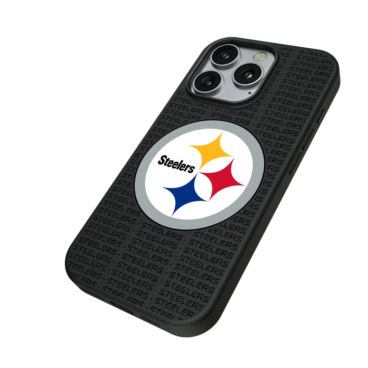 Pittsburgh Steelers Text Backdrop MagSafe Compatible Phone Case for Apple iPhone