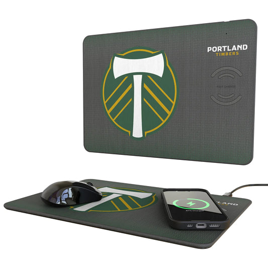Portland Timbers Linen 15-Watt Wireless Charger and Mouse Pad