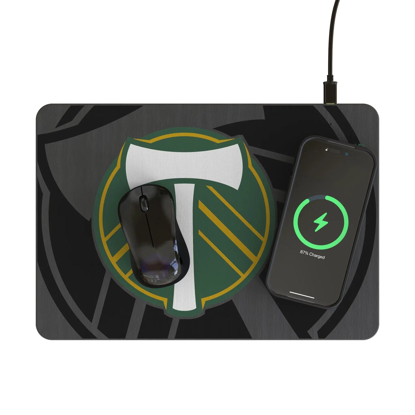 Portland Timbers Monocolor Tilt 15-Watt Wireless Charger and Mouse Pad