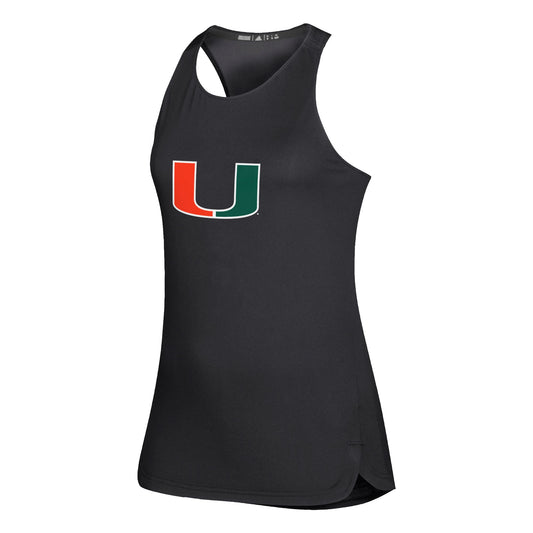 Miami Hurricanes adidas GameMode Training Tank Top - Black