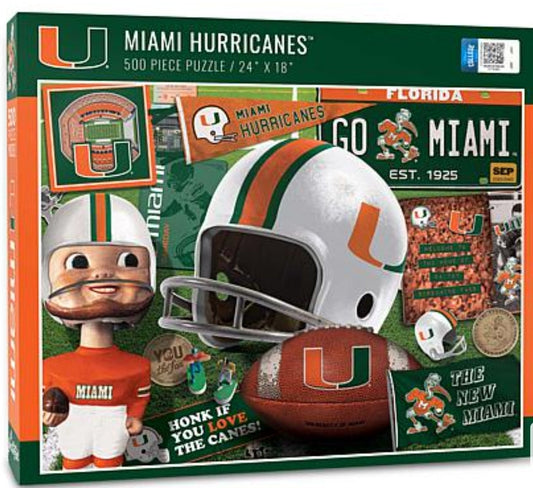 Miami Hurricanes Retro Series Puzzle - 500 Pieces