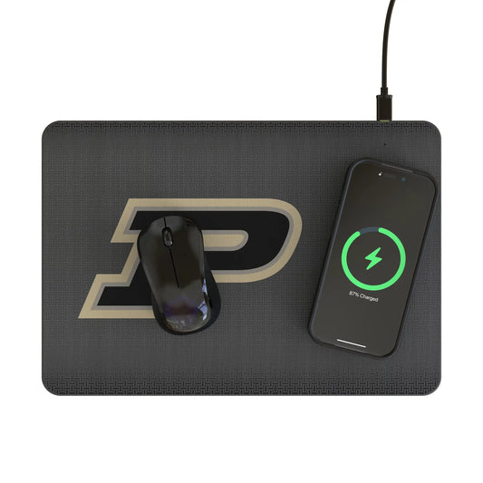Purdue University Boilermakers Linen 15-Watt Wireless Charger and Mouse Pad