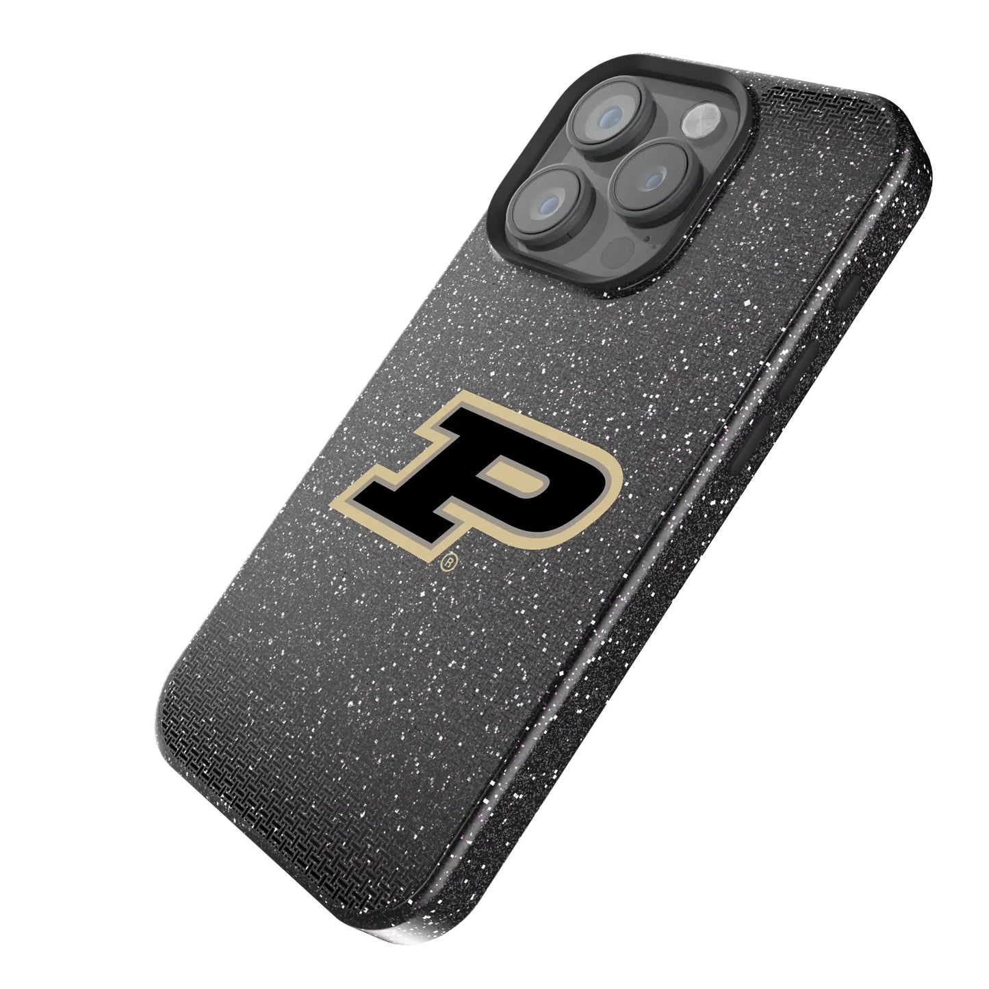Purdue University Boilermakers Linen Black Bling Phone Case for Apple iPhone