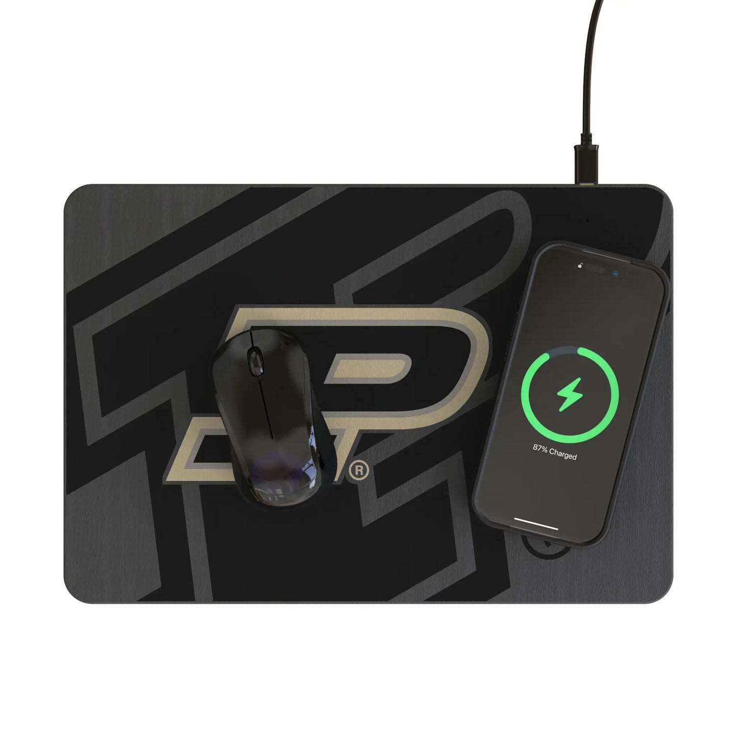 Purdue University Boilermakers Monocolor Tilt 15-Watt Wireless Charger and Mouse Pad