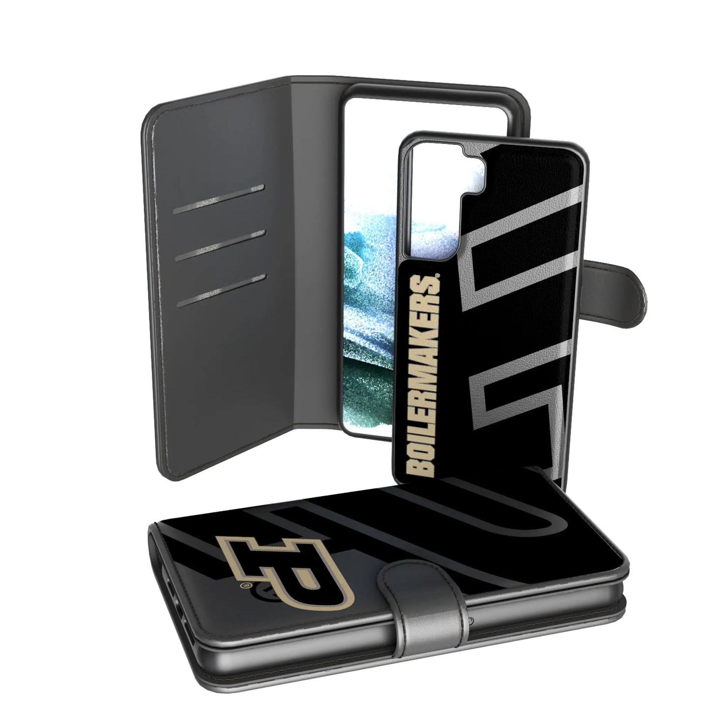 Purdue University Boilermakers Monocolor Tilt Wallet Phone Case for Apple iPhone