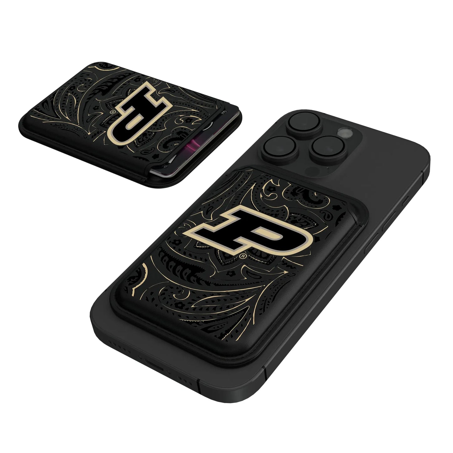 Purdue University Boilermakers Paisley Black Magnetic Credit Card Wallet