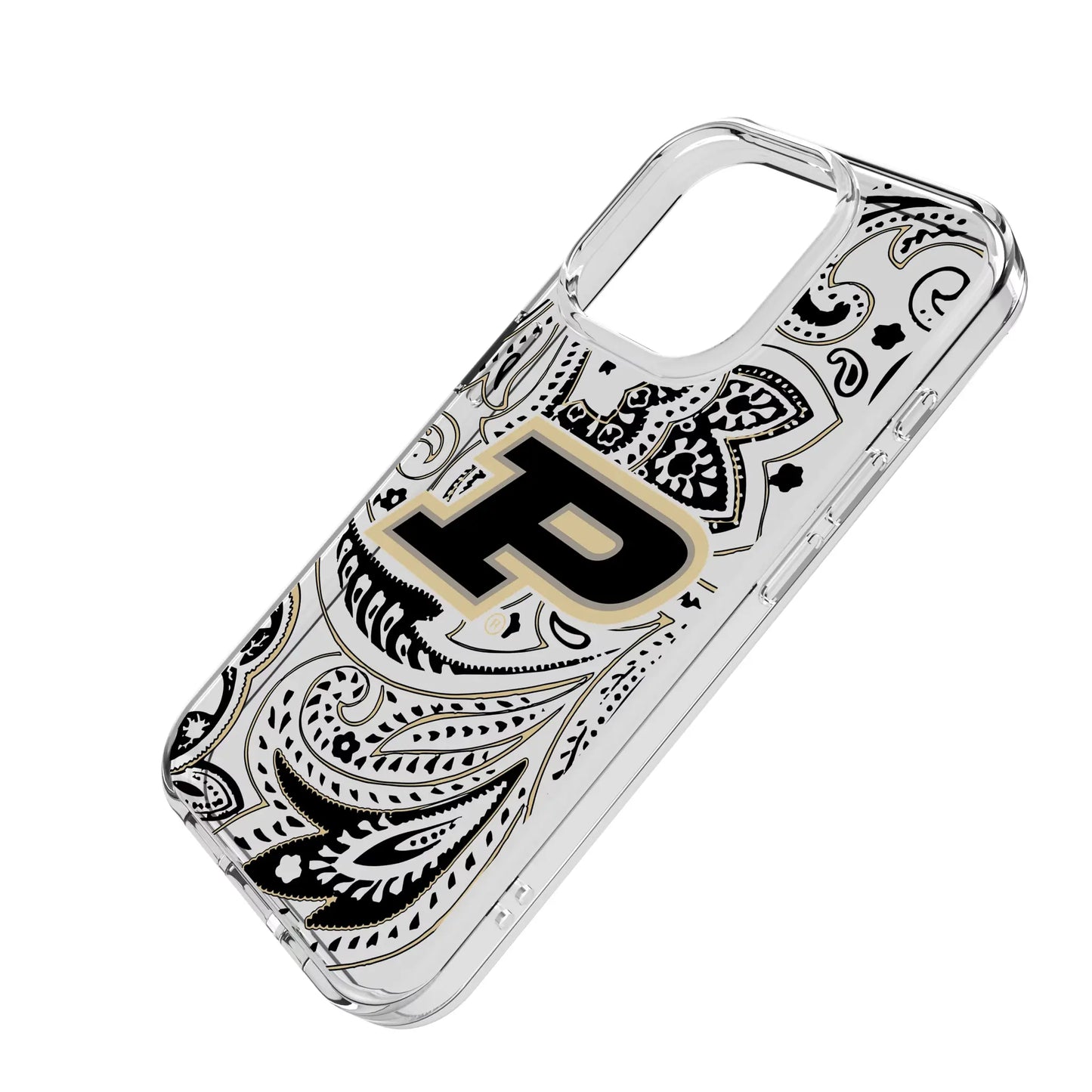 Purdue University Boilermakers Paisley Clear Phone Case for Apple iPhone