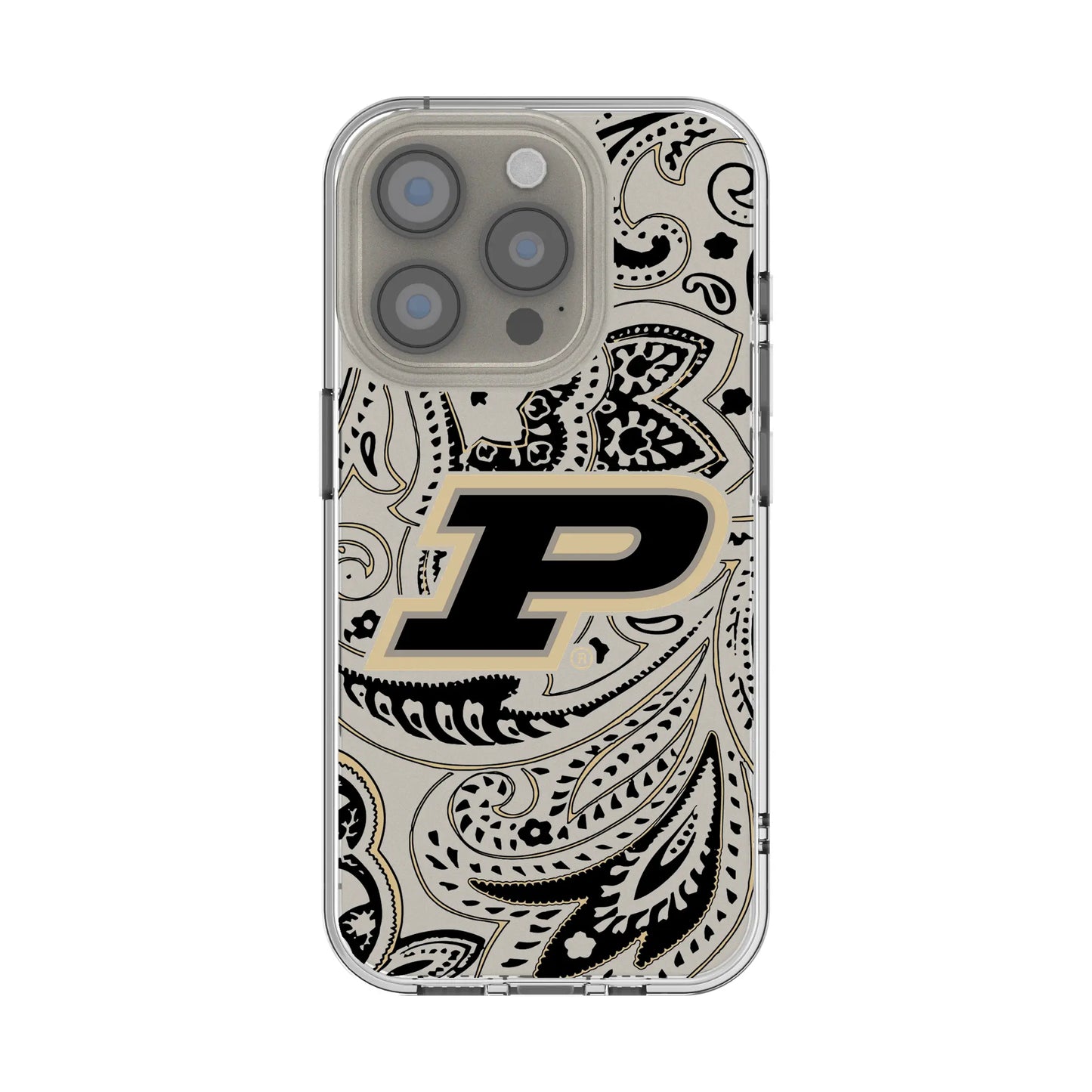 Purdue University Boilermakers Paisley Clear Phone Case for Apple iPhone