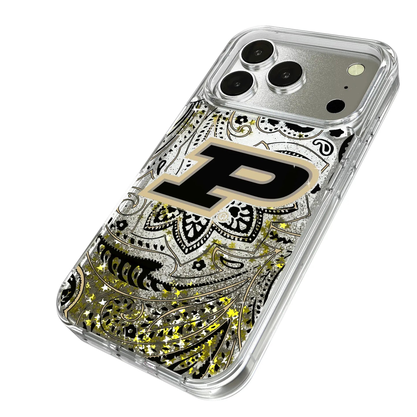 Purdue University Boilermakers Paisley Glitter Phone Case for Apple iPhone